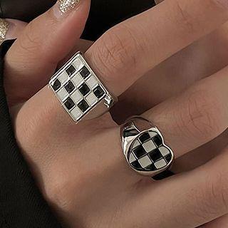 Checkerboard Open Ring