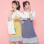 Mock Two Piece Elbow-sleeve Dress