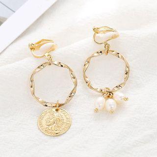 Non-matching Hoop Drop Earring / Clip-on Earring