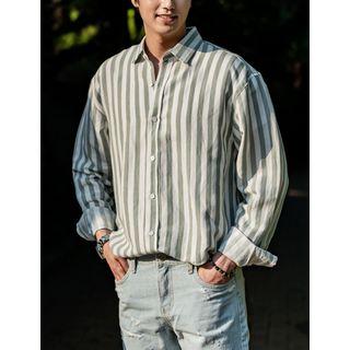 Boxy Linen Striped Shirt
