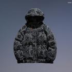 Paisley Print Hooded Padded Zip Jacket