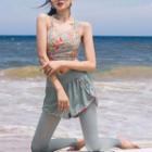 Set: Print Tankini Top + Swim Pants