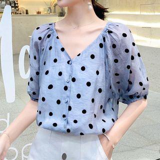 Printed Elbow-sleeve Blouse (various Designs)