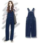 High-waist Denim Wide Leg Jumpsuit