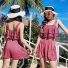 Lace Paneled Wide-leg Swimsuit