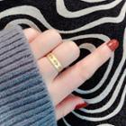 Triangle Cutout Alloy Open Ring Yr008-01 - Gold - One Size