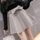 Tie-front Mini A-line Skirt