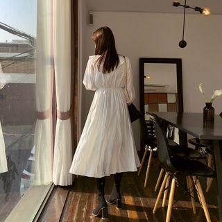 Lace-collar Cotton A-line Dress