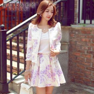Fringed Printed Cropped Jacket