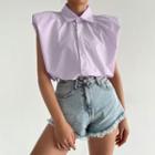 Padded-shoulder Sleeveless Shirt