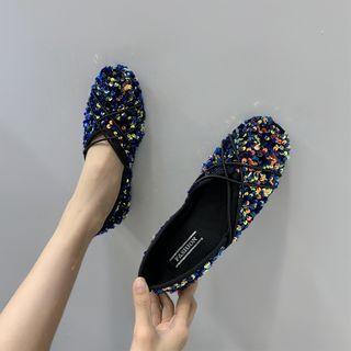 Sequined Strappy Flats