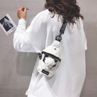 Cartoon Fluffy Zip Sling Bag