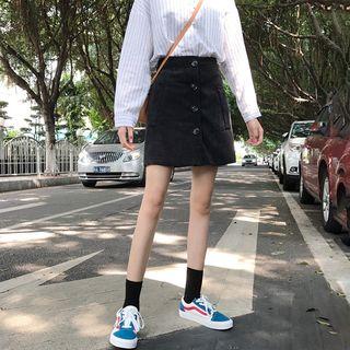 Corduroy Short-sleeve Dress