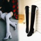 Elastic Suede Pointed Toe High Heel Over-the-knee Boots