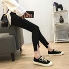 Side-slit Cropped Skinny Pants
