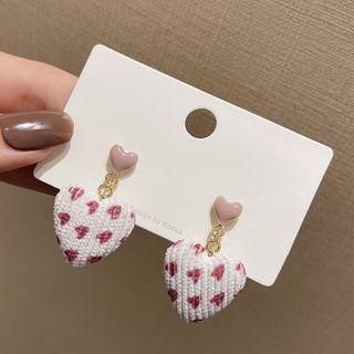 Heart Fabric Drop Earring