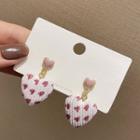 Heart Fabric Drop Earring