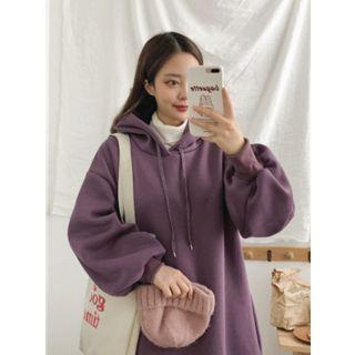 Balloon-sleeve Maxi Hoodie Dress