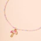 Mushroom Necklace X605 - Pink - One Size