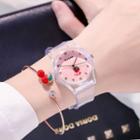 Set: Strawberry Transparent Strap Watch + Cherry Open Bangle