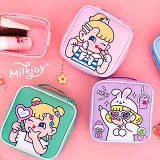 Cartoon Print Faux Leather Pouch
