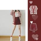 Set: Pattern Cardigan + Mini Skirt