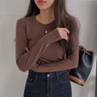 Set Of 2: Round-neck Napped T-shirt