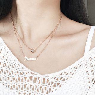 Double-chain Lettering Necklace