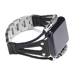 Genuine Leather Alloy Apple Watch Strap