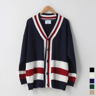 Oversized Color-block Cardigan