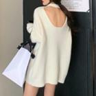 Cutout Back Loose-fit Sweater
