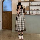 Short-sleeve Midi A-line Dress / Sleeveless Midi Dress
