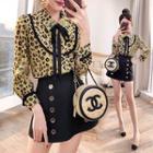 Set: Leopard Shirt + A-line Skort