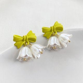 Flower Bow Clip-on Earring