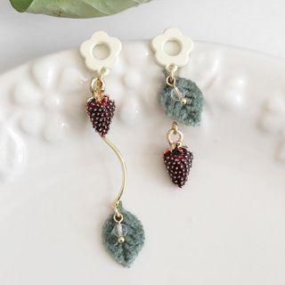 Berry Glaze Asymmetrical Alloy Dangle Earring