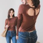 Cutout Tie-back Knit Top