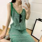 Strappy Midi Knit Top Green - One Size