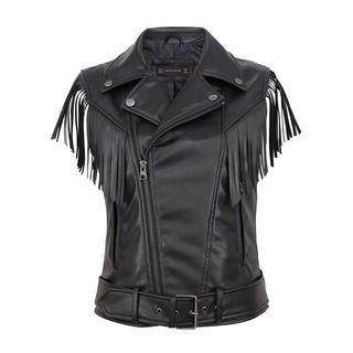 Fringed Faux Leather Vest