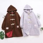 Embroidered Loose-fit Toggle Coat