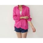 Long-sleeve Colored Cotton Shirt