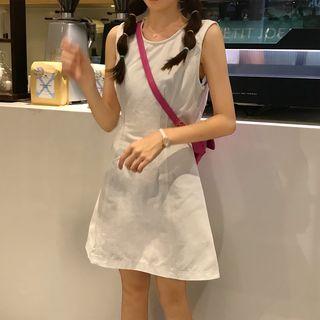 Sleeveless Buttoned Cutout A-line Mini Dress