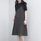 Pleated-hem Floral Tunic