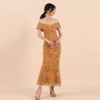 Cold Shoulder Lace Sheath Dress