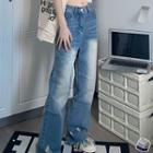 Mid-rise Frayed Loose-fit Jeans