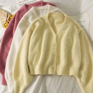 Furry-knit Loose Cardigan In 5 Colors
