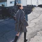 Plaid Sashed Buttoned Coat