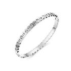 Fashion Elegant Roman Numeral Geometric Round 316l Stainless Steel Bracelet With Cubic Zirconia Silver - One Size