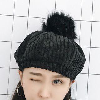 Pom Pom Corduroy Beret