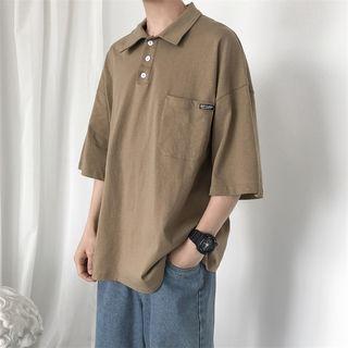 3/45-sleeve Tagged Polo Shirt