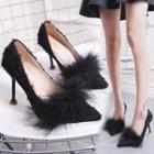 Pointed Pom Pom Pumps